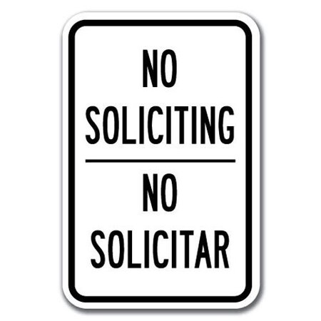 Signmission Safety Sign, 12 in Height, Aluminum, No Solicting - No Sol A-1218 No Solicting - No Sol